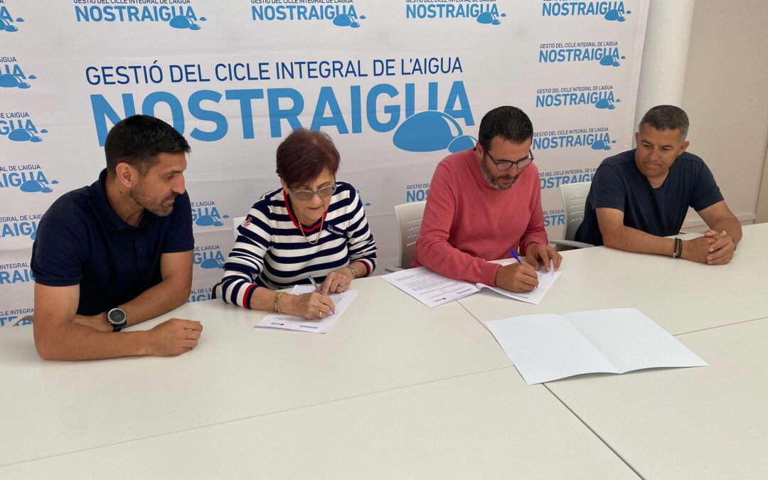 La EPEL Nostraigua y Cruz Roja local firman un convenio de colaboración para incentivar la correspondencia digital de las facturas del servicio de agua
