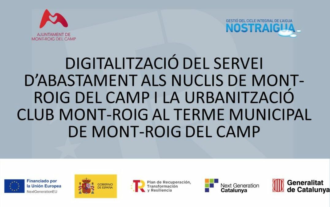 NOSTRAIGUA inicia la instalación de 1.904 contadores de tele lectura en el núcleo de Mont-roig del Camp y en el Club Mont-roig.